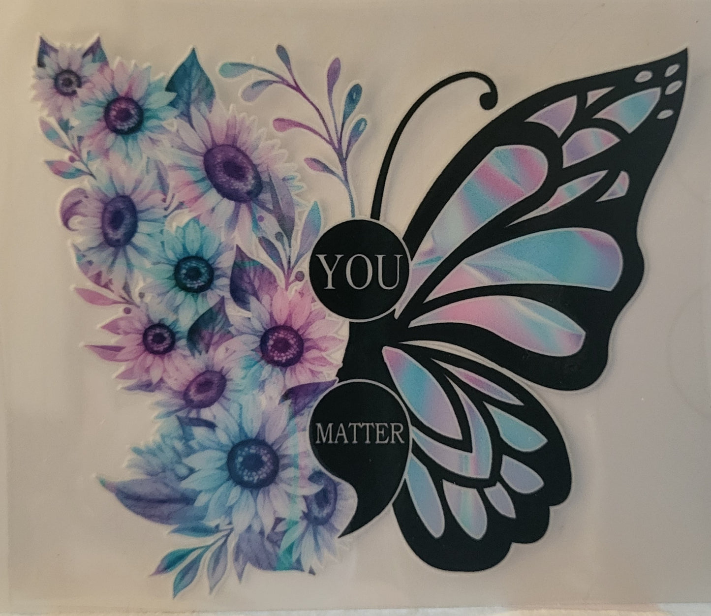 Awareness butterfly 2 decal small