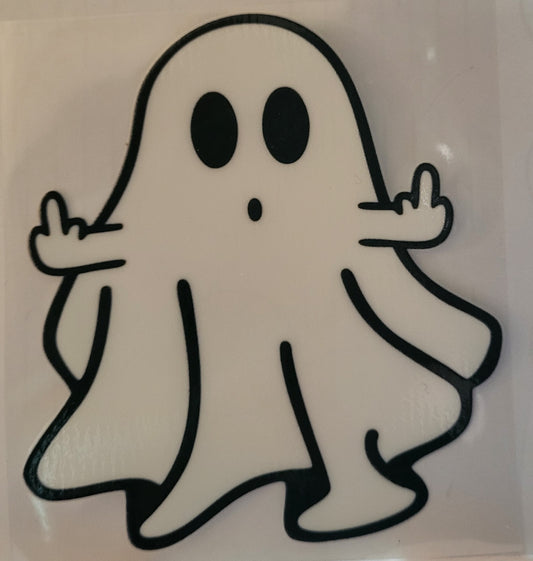 Ghost flippin the bird decal small