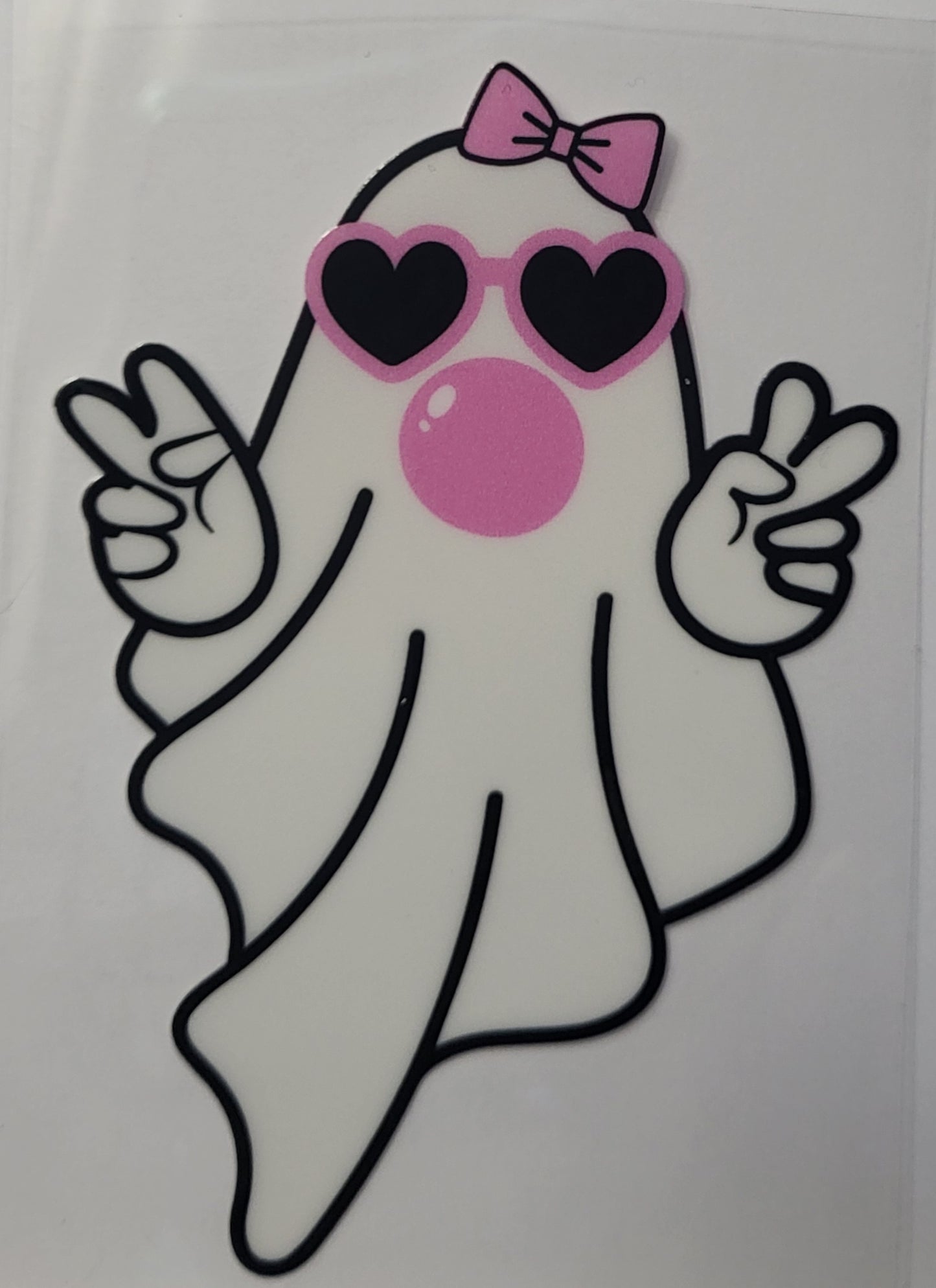Ghost blowing bubble decal small