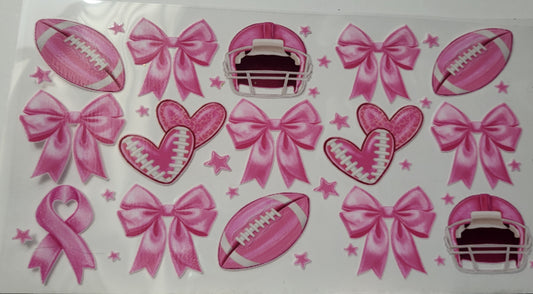 Pink Football decal large